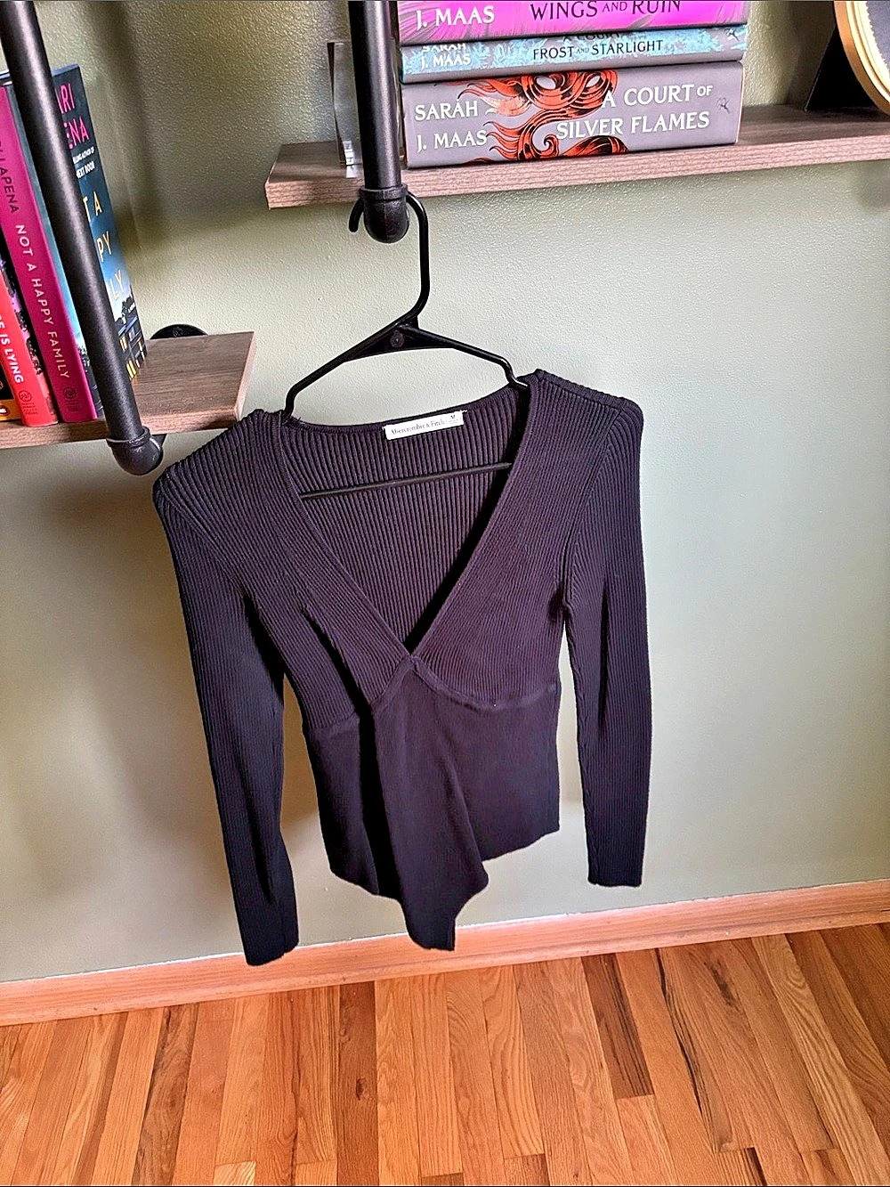 Abercrombie & Fitch Ribbed Long Sleeve Bodysuit
